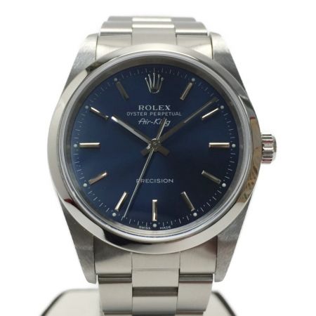  ROLEX ロレックス エアキング Ref:14000 SN:P310611 ブルー 自動巻き メンズ 腕時計 箱・取説有