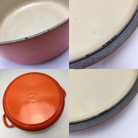 LE CREUSET ルクルーゼ 《 鍋 ココットロンド 》オレンジ / 22cm / 両手鍋 オレンジ