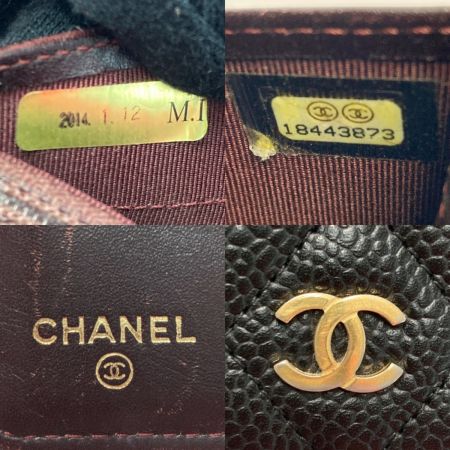  CHANEL シャネル マトラッセ タイムレス・クラシック ブラック 二つ折り長財布 キャビアスキン