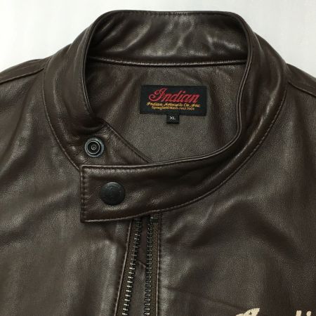  INDIAN MOTOCYCLE ×BETTY BOOP ベティブープ レザージャケット ラムレザー SIZE XL メンズ ブラウン