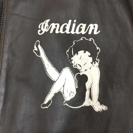  INDIAN MOTOCYCLE ×BETTY BOOP ベティブープ レザージャケット ラムレザー SIZE XL メンズ ブラウン