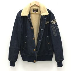 ☆☆ VANSON バンソン デニムジャケット ボア付き SIZE L メンズ インディゴ Bランク