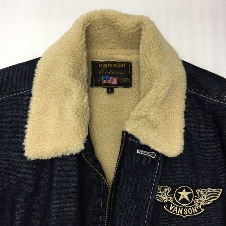 中古】 VANSON バンソン デニムジャケット ボア付き SIZE L メンズ