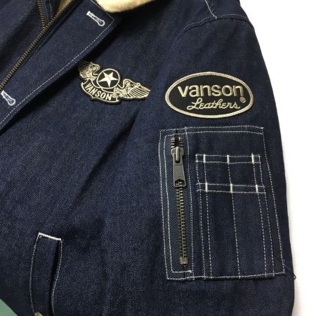 中古】 VANSON バンソン デニムジャケット ボア付き SIZE L メンズ