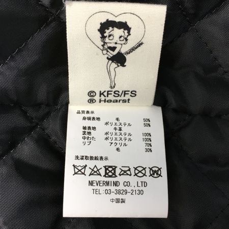  INDIAN MOTOCYCLE ×BETTY BOOP ベティブープ レザー切替 スタジャン SIZE L メンズ ブラック×ホワイト