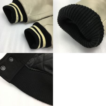  INDIAN MOTOCYCLE ×BETTY BOOP ベティブープ レザー切替 スタジャン SIZE L メンズ ブラック×ホワイト