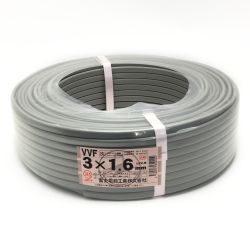 ☆☆  富士電線《 VVFケーブル 平形 》100m巻 / 灰色 /  VVF3×1.6② 3×1.6ｍｍ Sランク