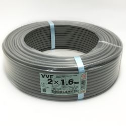 ☆☆  富士電線《 VVFケーブル 平形 》100m巻 / 灰色 / VVF1.6×2C×100m / 005 2×1.6ｍｍ Sランク