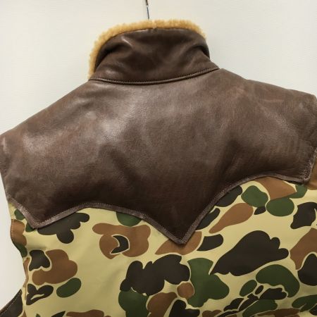  warehouse ウェアハウス ダウンベスト SIZE40 カモフラ メンズ ブラウン×カーキ