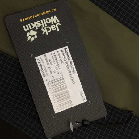  Jack Wolfskin ジャックウルフスキン JP DOWNPOUR JACKET SIZE M メンズ タグ付き JP DOWNPOUR JACKET オリーブ
