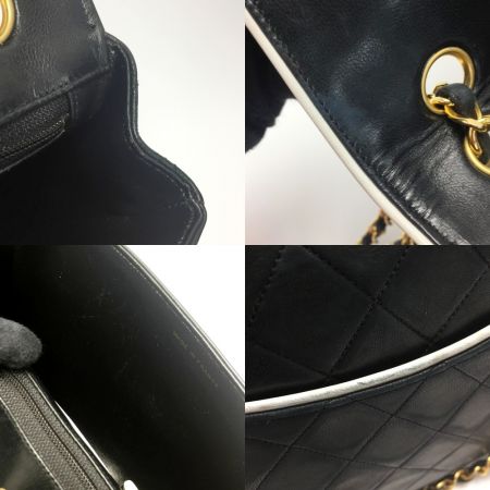  CHANEL シャネル マトラッセ バイカラー チェーンショルダーバッグ ストレートフラップ ギャランティカード有