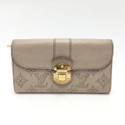 ☆☆ LOUIS VUITTON ルイヴィトン マヒナ ポルトフォイユ・イリス 長財布 M58139 トープ モノグラム レザー Cランク