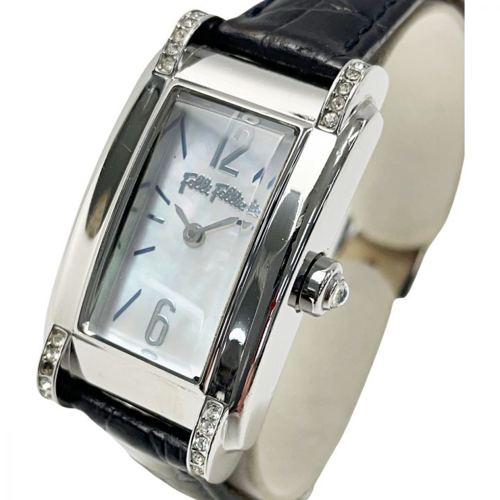 【中古】 Folli FOLLIE フォリフォリ 腕時計 WF5T162SP シルバー系 クォーツ シェル文字盤 レザー レディース やや傷や汚れあり
