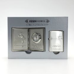 ☆☆ ZIPPO ジッポ 特別限定品 ブック型ミニチュアクロック＆ライター ウインディ Sランク
