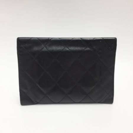  CHANEL シャネル カンボンライン 2つ折り財布 A26722 ブラック レザー ココマーク ギャランティカード有