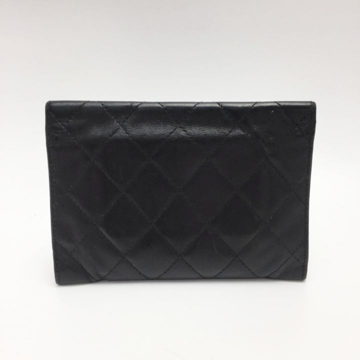 CHANEL シャネル カンボンライン 2つ折り財布 A26722 ブラック レザー  