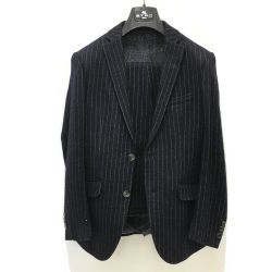 ☆☆ ETRO エトロ セットアップスーツ ストライプ柄 ペイズリー サイズ 46 メンズ ネイビー Bランク