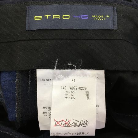  ETRO エトロ セットアップスーツ ストライプ柄 ペイズリー サイズ 46 メンズ ネイビー