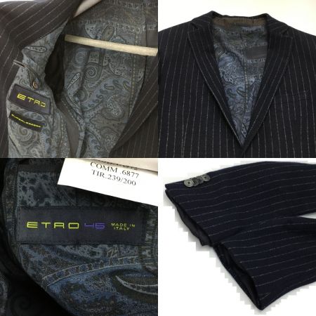  ETRO エトロ セットアップスーツ ストライプ柄 ペイズリー サイズ 46 メンズ ネイビー