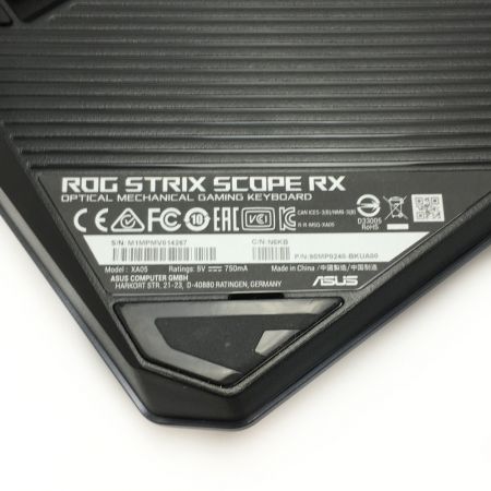 ASUS エイスース 《 ROG Strix Scope RX 》ブラック / 2021年製 / XA05