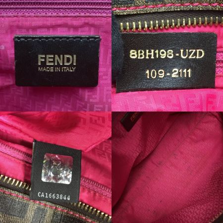  FENDI フェンディ ズッカ柄 トートバッグ 8BH198-UZD ダークブラウン ショルダーバッグ ワンショルダー