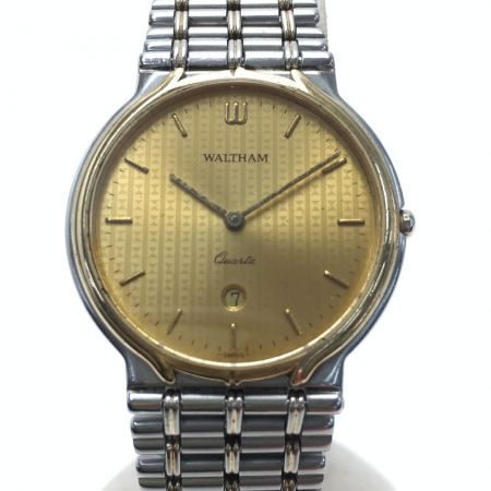  WALTHAM ウォルサム アンティーク 63130.26 ゴールド文字盤 クォーツ デイト メンズ 腕時計