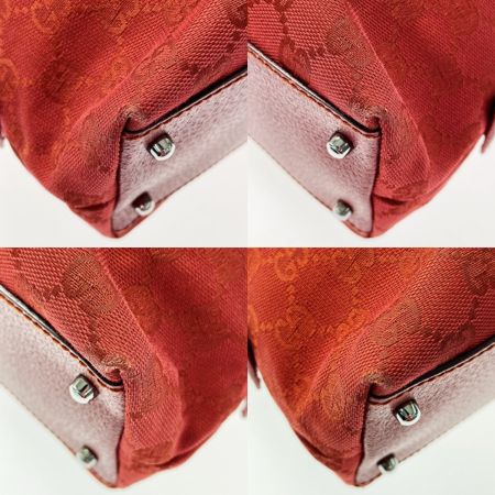  GUCCI グッチ GG 113009 レッド ミニボストンバッグ キャンバス×レザー レディース シルバー金具