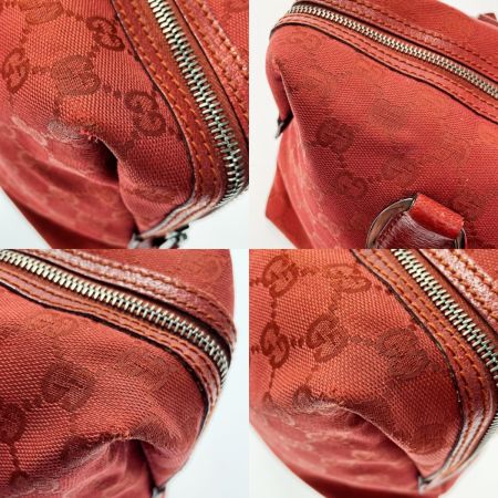  GUCCI グッチ GG 113009 レッド ミニボストンバッグ キャンバス×レザー レディース シルバー金具