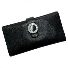 中古】 BVLGARI ブルガリ クリップ 2つ折り財布 289381 ブラック