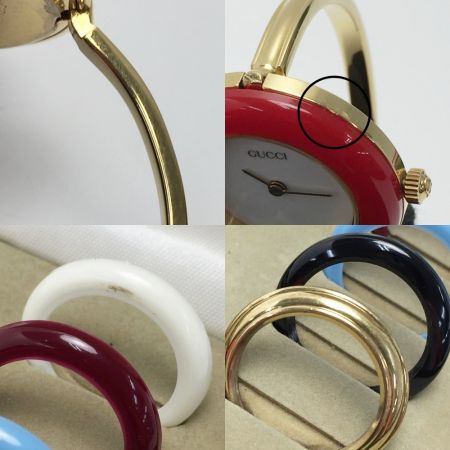 中古】 GUCCI グッチ チェンジベゼルウォッチ 6色 11/12.2 ホワイト