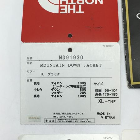  THE NORTH FACE ザノースフェイス マウンテンダウンジャケット SIZE XL メンズ ND91930 ブラック