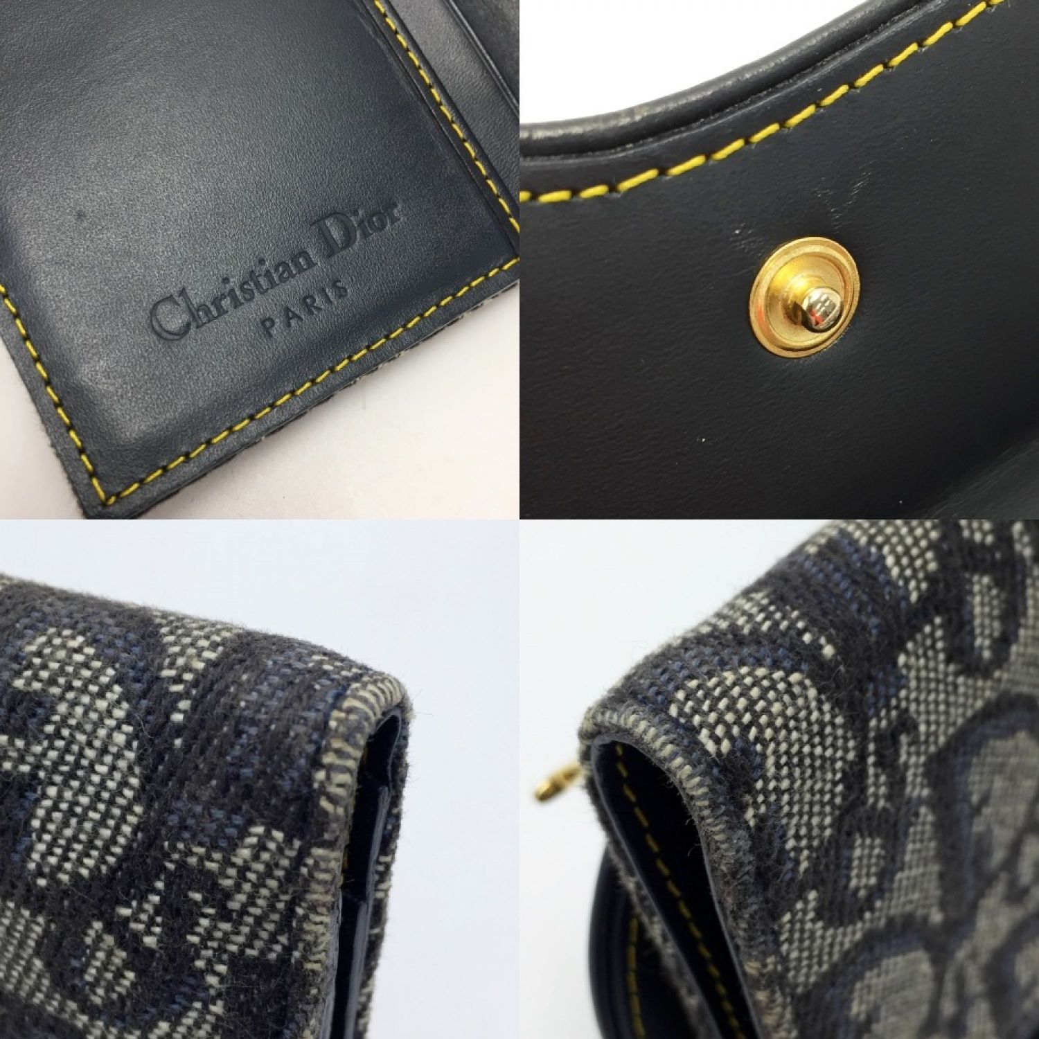 Christian Dior 三つ折り財布 サドル トロッター D金具