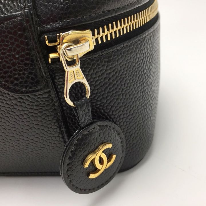 CHANEL シャネル ココマーク バニティバッグ A01997 ブラック キャビアスキン ギャランティカード有｜中古｜なんでもリサイクルビッグバン