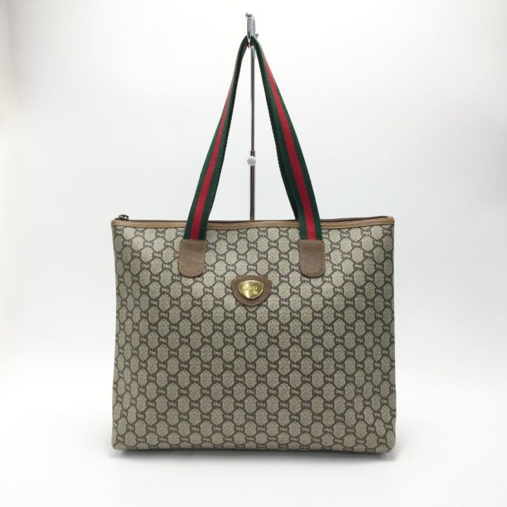 GUCCI PLUS GGプラス トートバッグ シェリーライン ベージュ オールドグッチ｜中古｜なんでもリサイクルビッグバン