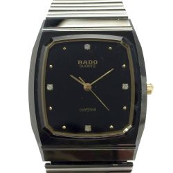 ☆☆ RADO ラドー ダイヤスター 4Pダイヤ 132.9504.3 ブラック クォーツ ボーイズ 腕時計 DIASTAR Bランク