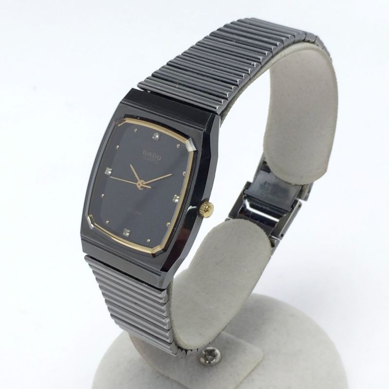 中古】 RADO ラドー ダイヤスター 4Pダイヤ 132.9504.3 ブラック