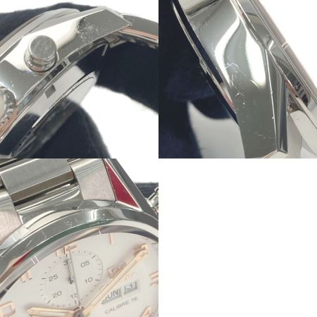  TAG HEUER タグホイヤー カレラ キャリバー16 デイデイト CV2A1AC.BA0738 ホワイト 自動巻き メンズ 腕時計 箱・取説有