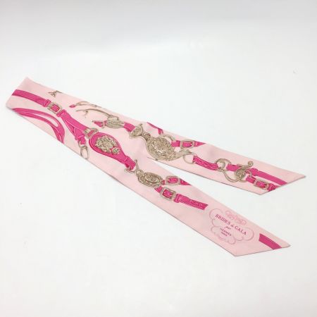 ☆☆ HERMES エルメス ツイリー スカーフ BRIDES de GALA ピンク シルク100％ Bランク