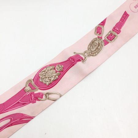 ☆☆ HERMES エルメス ツイリー スカーフ BRIDES de GALA ピンク シルク100％ Bランク