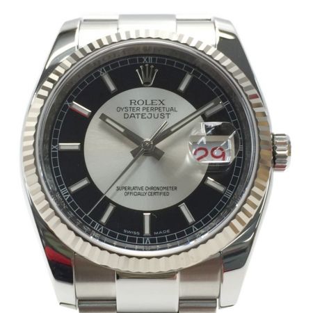  ROLEX ロレックス デイトジャスト M番 116234 ブラック×シルバー 自動巻き メンズ 腕時計 箱・ギャランティ有