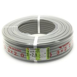 ☆☆  YAZAKI 矢崎《 VVFケーブル 平形 》100m巻 / 灰色 / VVF3×2.0 / 002 Sランク
