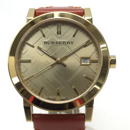  BURBERRY バーバリー City シティ チェック柄 デイト BU9016 ゴールド クォーツ ボーイズ 腕時計