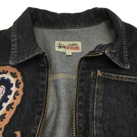  stussy ステューシ ノーマ デニム ジップ ワーク ジャケット S メンズ 一部地域を除き送料無料 ブラック
