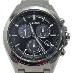 ☆☆ CITIZEN シチズン アテッサ エコドライブ クロノグラフ BL5530-57E ブラック ソーラー メンズ 腕時計 箱・取説有 Bランク