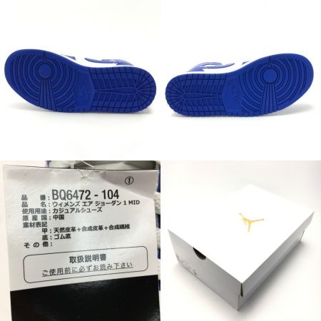  NIKE ナイキ ウィメンズ エア ジョーダン 1 MID サイズ 25.5cm スニーカー メンズ BQ6472 104 ホワイト×ブルー