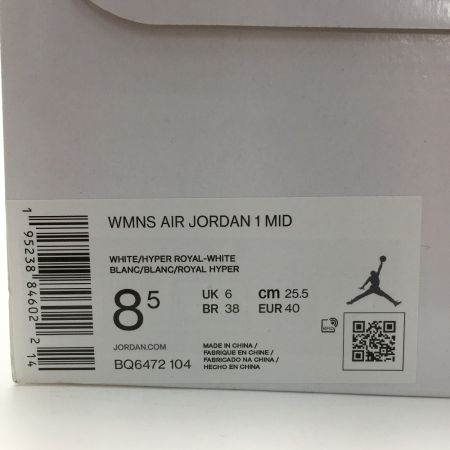  NIKE ナイキ ウィメンズ エア ジョーダン 1 MID サイズ 25.5cm スニーカー メンズ BQ6472 104 ホワイト×ブルー