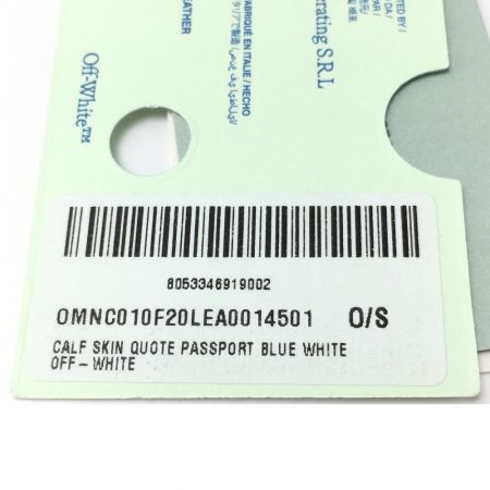  オフホワイト オフホワイト ロゴプリント パスポートホルダー パスケース 箱付き ネイビー
