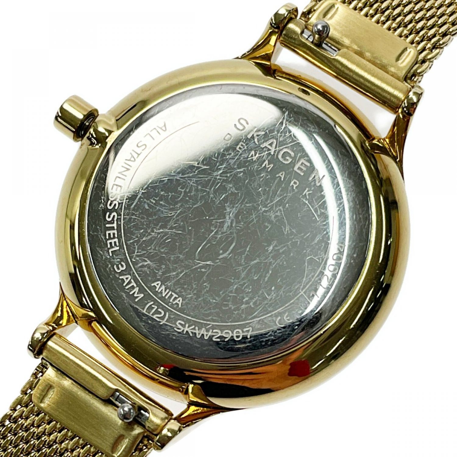 ☆☆SKAGEN アニータ SKW2907 クォーツ パール文字盤 ゴールド×ホワイト レディース アナログ 腕時計