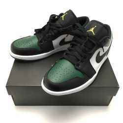 ☆☆ NIKE ナイキ エア ジョーダン 1 LOW サイズ 26cm スニーカー メンズ 553558-371 ブラック×グリーン Aランク
