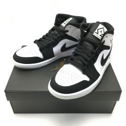 ☆☆ NIKE ナイキ エア ジョーダン 1ミッド SE サイズ 25.5cm スニーカー メンズ DH6933-100 ホワイト×ブラック Sランク